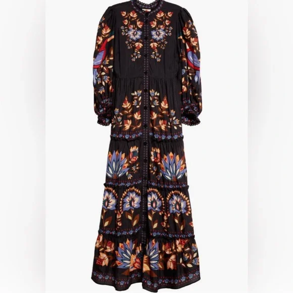 sachin and babi light blue dress Long Sleeve Day Gown - MIDI